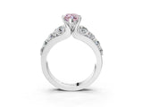 Silver Fancy Pink Marquise  Brilliant Solitaire with Side Stones on a Pave Band and Four-Prong Setting_15