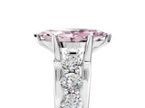Silver Fancy Pink Marquise  Brilliant Solitaire with Side Stones on a Pave Band and Four-Prong Setting_17