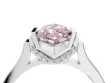 Silver Fancy Pink Marquise Cut Brilliant Solitaire Diamond Ring with Channel Set Band and Bar Prong Setting_106