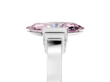 Silver Fancy Pink Marquise Cut Brilliant Solitaire Diamond Ring with Channel Set Band and Bar Prong Setting_107