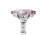Silver Fancy Pink Marquise Cut Brilliant Three-Stone Pave Band with Four-Prong Setting_11