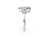 Silver Fancy Pink Marquise Cut Cut Diamond Cluster Ring with Solitaire Band and Four-Prong Setting_20