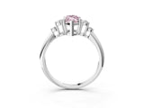Silver Fancy Pink Marquise Cut Cut Diamond Cluster Ring with Solitaire Band and Four-Prong Setting_21