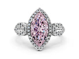 Silver Fancy Pink Marquise Cut Cut Halo Diamond Infinity Band with Four-Prong Setting_6