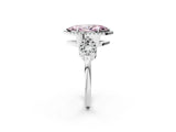 Silver Fancy Pink Marquise Cut Cut Halo Diamond Infinity Band with Four-Prong Setting_8