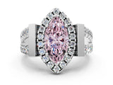 Silver Fancy Pink Marquise Cut Cut Halo Split Shank Prong Set Ring_6