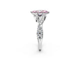 Silver Fancy Pink Marquise Cut Diamond  Halo Twist Band Solitaire Prong Setting Ring_14