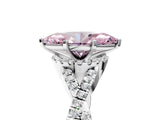 Silver Fancy Pink Marquise Cut Diamond  Halo Twist Band Solitaire Prong Setting Ring_17