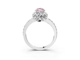 Silver Fancy Pink Marquise Cut Diamond Scalloped Halo Engagement Ring with Round Shared Prong Band_3