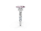 Silver Fancy Pink Marquise Cut Diamond Side Stone Engagement Ring with Four-Prong Setting_26
