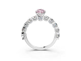 Silver Fancy Pink Marquise Cut Diamond Side Stone Engagement Ring with Four-Prong Setting_27