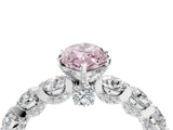 Silver Fancy Pink Marquise Cut Diamond Side Stone Engagement Ring with Four-Prong Setting_28