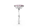 Silver Fancy Pink Marquise Cut Diamond Solitaire Ring with Classic Band and Four-Prong Setting_8