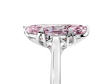 Silver Fancy Pink Marquise Cut Diamond Solitaire Ring with Flower Prong Setting and Classic Band_17