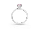Silver Fancy Pink Marquise Cut Diamond Solitaire Ring with Thin Band and Prong Setting_3
