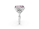 Silver Fancy Pink Marquise Cut Halo Diamond Split Shank Engagement Ring with Four-Prong Setting_20