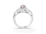 Silver Fancy Pink Marquise Cut Halo Diamond Split Shank Engagement Ring with Four-Prong Setting_21