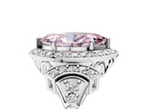 Silver Fancy Pink Marquise Cut Halo Diamond Split Shank Engagement Ring with Four-Prong Setting_23