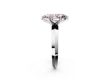 Silver Fancy Pink Marquise  Cut Solitaire Engagement Ring with Flat Band and Four-Prong Setting 2