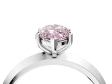 Silver Fancy Pink Marquise  Cut Solitaire Engagement Ring with Flat Band and Four-Prong Setting 4