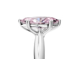 Silver Fancy Pink Marquise  Cut Solitaire Engagement Ring with Tapered Band and Four-Prong Setting 5