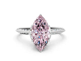 Silver Fancy Pink Marquise Cut Solitaire Split Shank Pave Diamond Engagement Ring with Four-Prong Setting_78