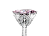 Silver Fancy Pink Marquise Cut Solitaire Split Shank Pave Diamond Engagement Ring with Four-Prong Setting_83