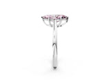 Silver Fancy Pink Marquise  Solitaire Diamond Ring with Split Shank and Four-Prong Setting_14
