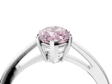 Silver Fancy Pink Marquise  Solitaire Diamond Ring with Split Shank and Four-Prong Setting_16