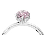 Silver Fancy Pink Marquise  Solitaire Diamond Ring with a Classic Band and Four-Prong Setting 4