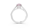 Silver Fancy Pink Marquise  Solitaire Engagement Ring with Four-Prong Setting and Classic Band 4