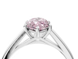Silver Fancy Pink Marquise  Solitaire Engagement Ring with Four-Prong Setting and Classic Band 5