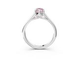 Silver Fancy Pink Marquise  Solitaire Engagement Ring with Six-Prong Setting and Classic Band 4