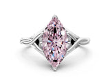 Silver Fancy Pink Marquise  Solitaire Twist Band Six-Prong Setting 1