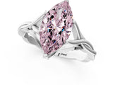 Silver Fancy Pink Marquise  Solitaire Twist Band Six-Prong Setting 2