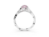 Silver Fancy Pink Marquise  Solitaire Twist Band Six-Prong Setting 4