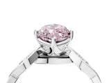 Silver Fancy Pink Marquise  Solitaire Twist Band with Leaf Prong Setting 5