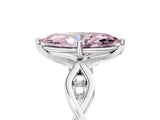 Silver Fancy Pink Marquise  Solitaire Twist Band with Leaf Prong Setting
