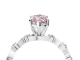 Silver Fancy Pink Marquise  Solitaire Twisted Band with Prong Setting 4