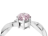 Silver Fancy Pink Marquise  Solitaire Twisted Pave Diamond Ring with Four-Prong Setting_4