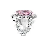Silver Fancy Pink Oval Cut Cut Diamond Halo Engagement Ring with Open Split Pavé Band_11