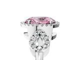Silver Fancy Pink Oval Cut Cut Halo Diamond Infinity Band with Four-Prong Setting_11