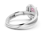 Silver Fancy Pink Oval Cut Diamond Double Halo Ring with Split Shank and Four-Prong Setting_12