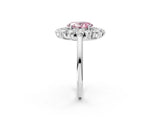 Silver Fancy Pink Oval Cut Diamond Floral Double Halo Engagement Ring with Prong Setting_32