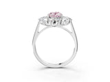 Silver Fancy Pink Oval Cut Diamond Floral Double Halo Engagement Ring with Prong Setting_33