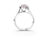 Silver Fancy Pink Oval  Cut Halo Solitaire Engagement Ring with Square Band and Four-Prong Setting_27