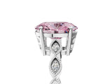 Silver Fancy Pink Oval Cut Solitaire Diamond Ring with Infinity Twist Band and Four-Prong Setting_11