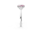 Silver Fancy Pink Oval Cut Solitaire Diamond Ring with Six-Prong Setting and Classic Band_46