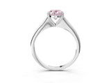 Silver Fancy Pink Oval Cut Solitaire Diamond Ring with Six-Prong Setting and Classic Band_47
