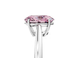 Silver Fancy Pink Oval  Solitaire Diamond Ring with Split Shank and Four-Prong Setting_17